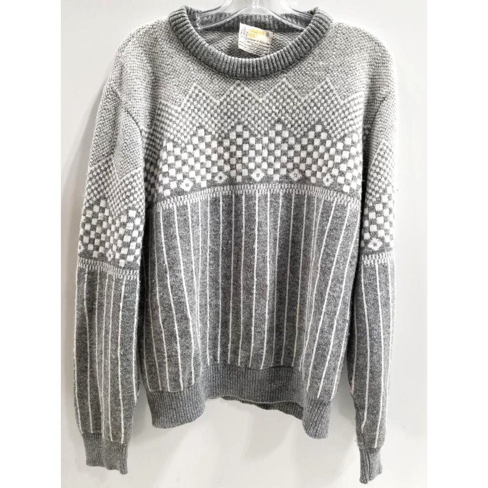 Gray Patterned Men's Sweater